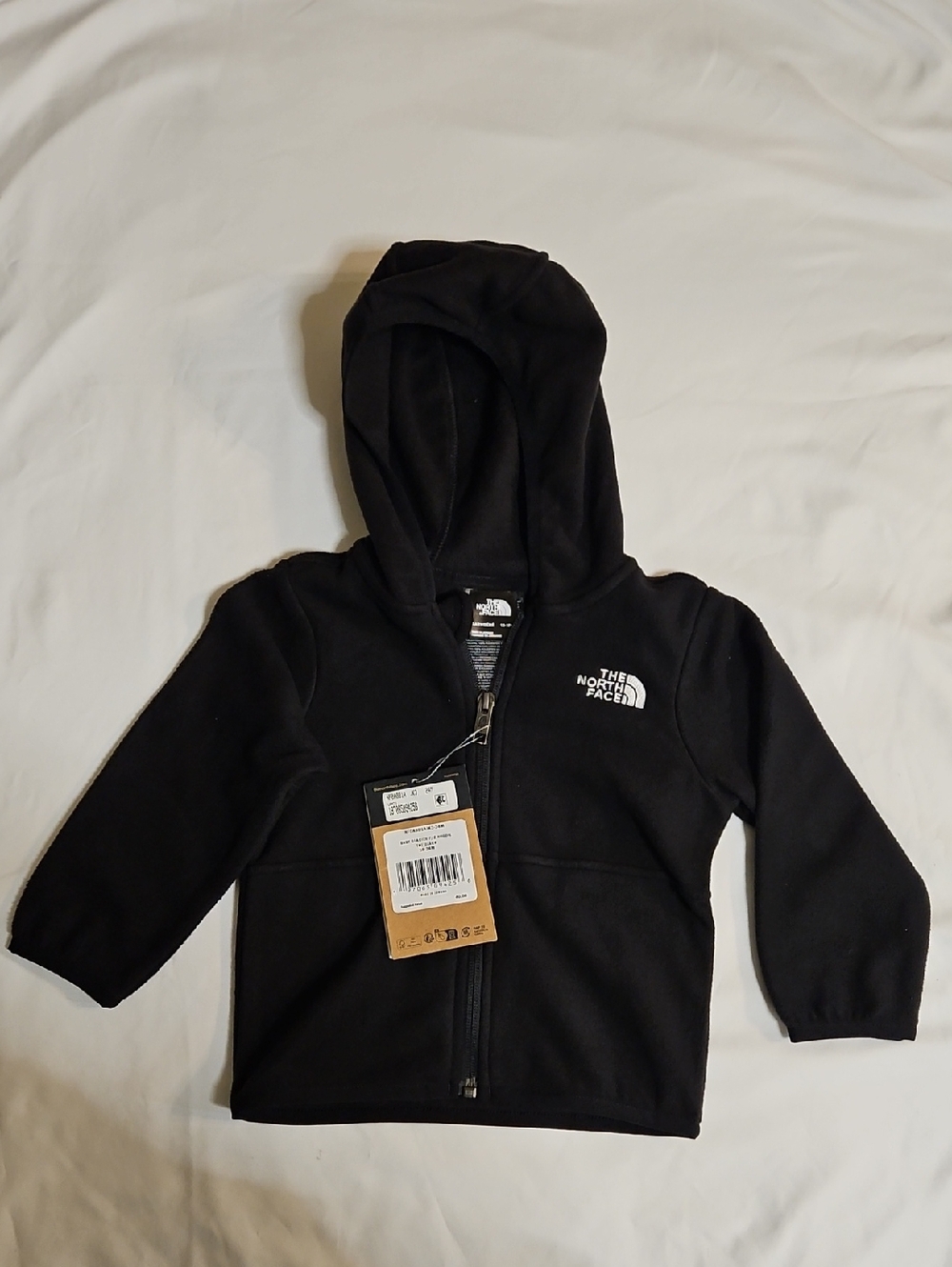 The North Face Kids Black Hooded Full-Zip Fleece Jacket - New Baby (12-18M)